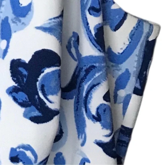 Ralph Lauren dress sz 10 sleeveless midi blue white artisan print classy elegant - Picture 7 of 11